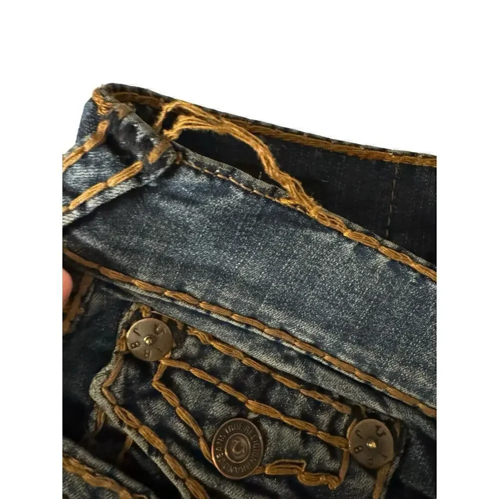 True Religion Geno Super T Jeans 40 x 33 Copper Stitching Relaxed Y2K Vintage